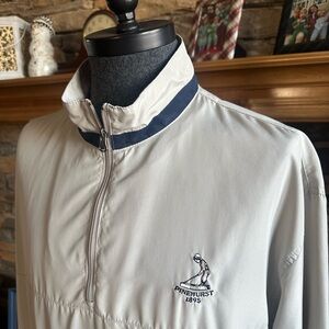 PUTTERBOY ⛳️ Men’s Tan Lightweight ‘PINEHURST’ Quarter Zop Pull Over - Sz LARGE
